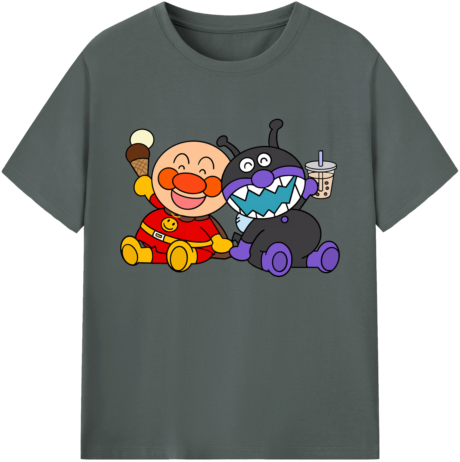（画像用） アンパンマン Anpanman 綿100％ メンズ半袖Tシャツ｜肌触りやわらか＆通気性